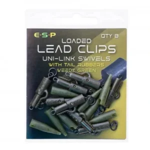 E.S.P Leads Clip + Tail Rubbers-Verde es una solución completa y lista para usar que combina eficiencia, seguridad y discreción en tus montajes de plomo.