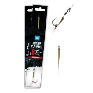 El Nash Ronnie Claw Rig Barbless Nº4 es uno de los montajes más efectivos y demandados por pescadores de carpa. Diseñado para maximizar la tasa de capturas