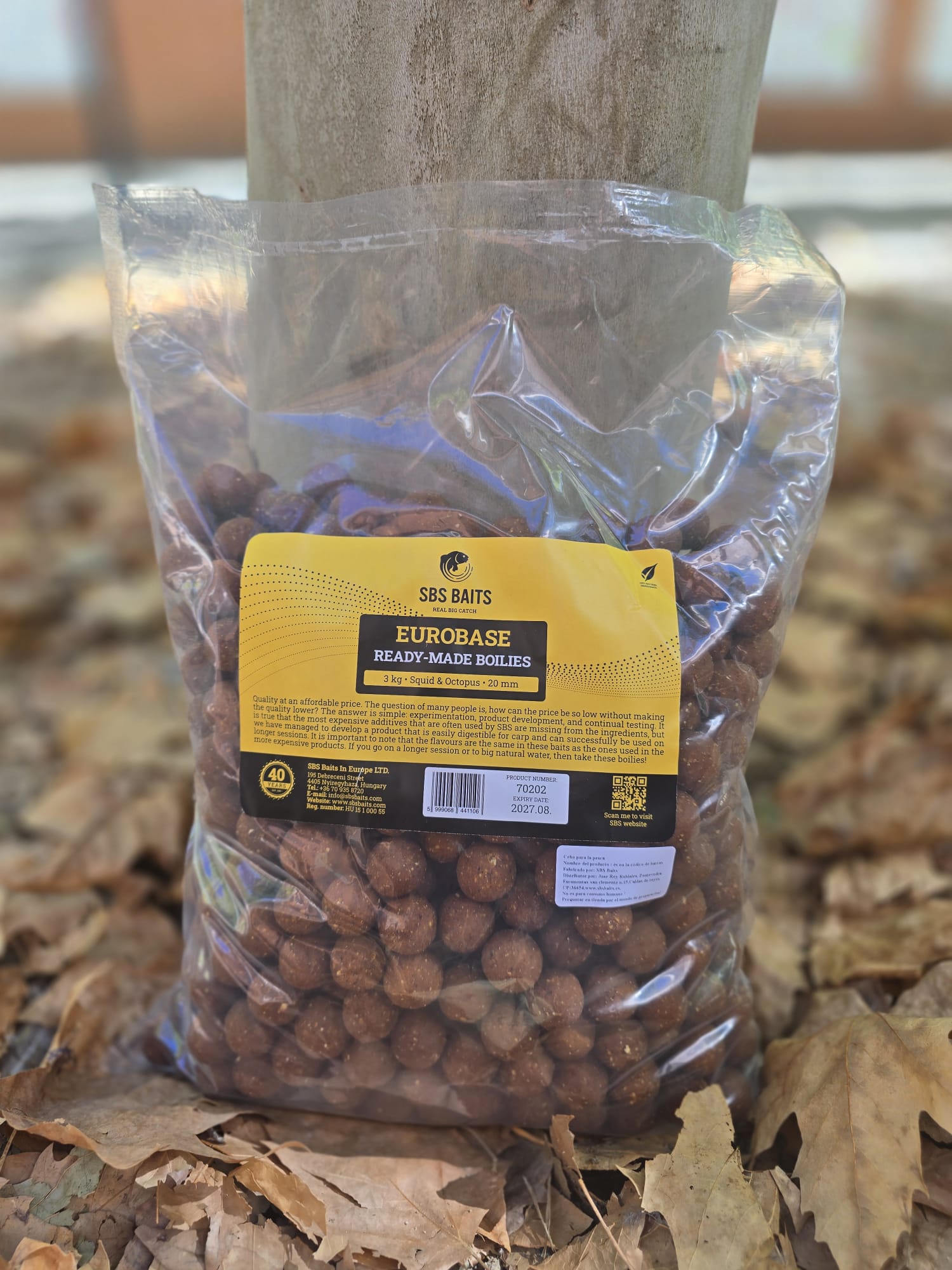 SBS EuroBase Ready-Made Boilies Squid & Octopus & Mulberry Soluble 20mm 3kg - Imagen 3
