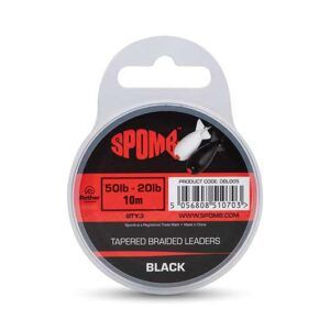 El Fox Spomb Tapered Braided Leader - Negro ha sido diseñado para pescadores que buscan máxima fiabilidad y rendimiento en lanzados largos