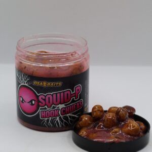 Las DsaBaits Hook Chufas Squid P combinan la calidad de la chufa valenciana con un aroma potente de calamar picante y un toque dulce de melocotón.