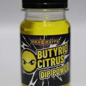 El DsaBaits Dip Power Butyric Citrus es un líquido atrayente concentrado diseñado para multiplicar la efectividad de tus cebos para carpas