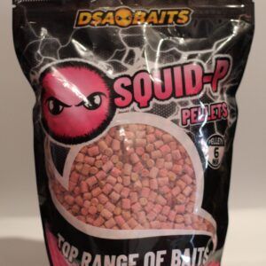 Los DsaBaits Pellets Squid P 6 mm combinan un perfil altamente proteico y marino, pensado para atraer carpas y ciprínidos que buscan fuentes naturales