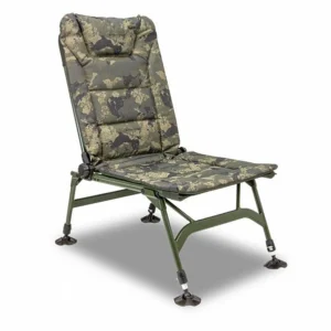 La Solar Tackle UnderCover Camo Session Chair silla de carpfishing diseñada para ofrecer el equilibrio perfecto entre simplicidad, confort y durabilidad.