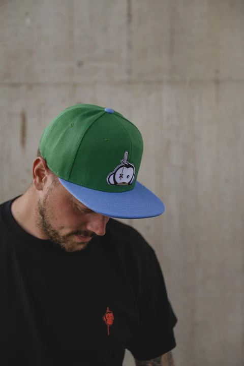 Monkey Climber Logo Patch Snapback Green with Blue peak (USA)