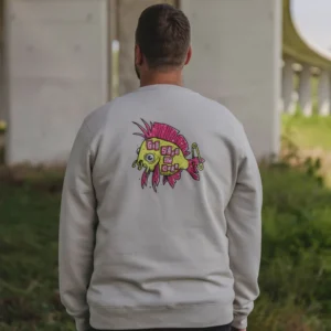 Monkey Climber Sudadera con cuello redondo en color arena Punk Carp Talla L