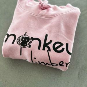 Monkey Climber Sudadera con capucha Front Cover Rosa (fairwear) Talla l