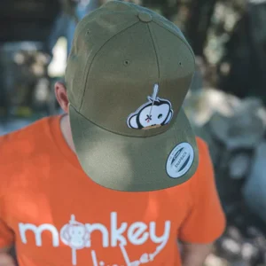 Monkey Climber Gorra Snapback con Parche del Logo Olive