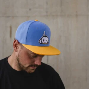 Monkey Climber Gorra Snapback con Parche y Logotipo Azul con Visera Amarilla (EE. UU.)