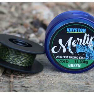 Kryston 20m 25lb Merlin Fast Sink. Supple Braid Weed Green