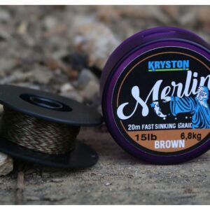 Kryston 20m 25lb Merlin Fast Sink. Supple Braid Gravel Brown