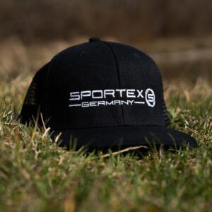Sportex Gorra Snap Cap de malla de 6 paneles negra