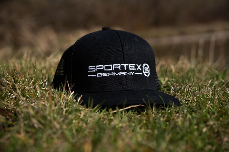 Sportex Gorra Snap Cap de malla de 6 paneles negra