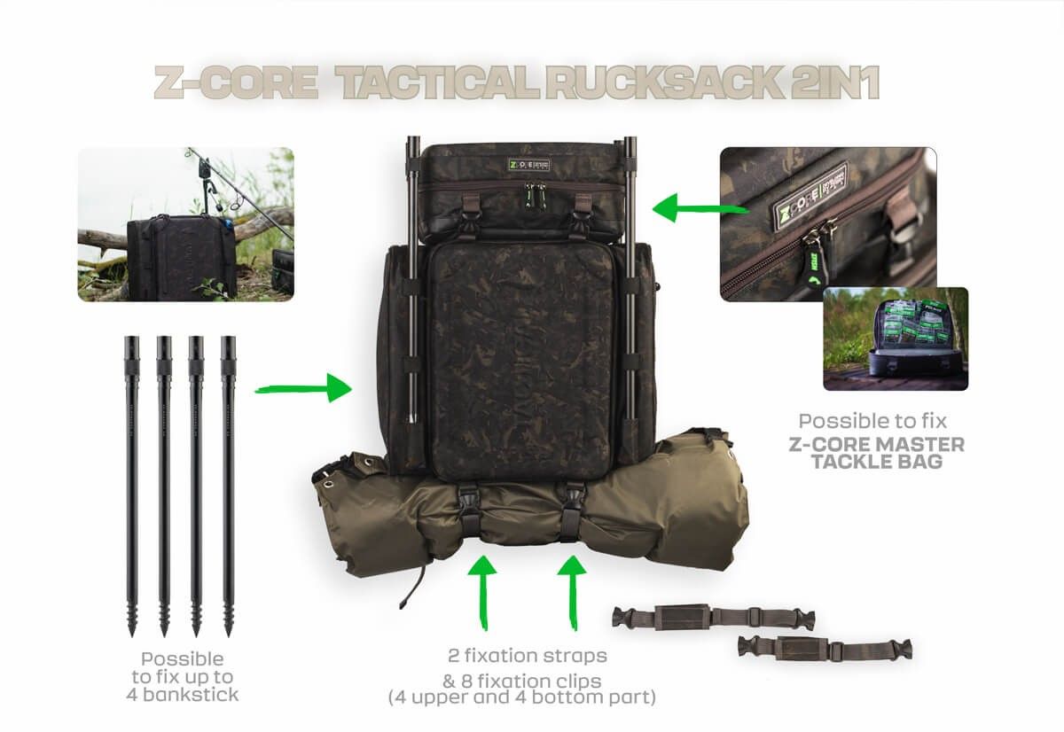 ZFISH Tactical Rucksack Z-CORE 2 in 1 - Imagen 2